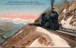 Postcard Scene near Phantom Bridge, Colorado Railroad Train The Moffat Road