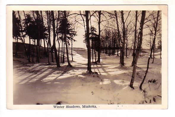 Real Photo, Snow, Winter Shadows, Muskoka, Ontario, Photo Thatcher Studio