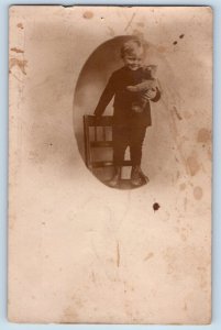 Minneapolis Minnesota MN Postcard RPPC Photo Little Boy With Teddy Bear c1910's