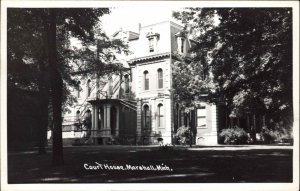 Marshall Michigan MI Court House Real Photo Vintage Postcard