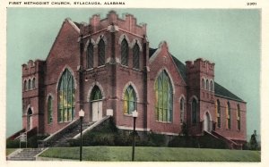First Methodist Church Parish Sylacauga Alabama AL Religious Vintage Postcard