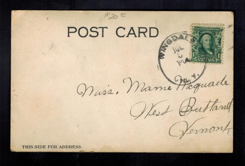 1904 Wingdale NY Postcard Cover Black Americana Boy Stealng Chicken Bird Fancier