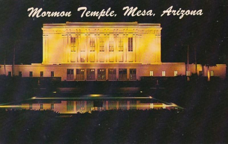 Arizona Mesa The Mormon Temple At Night