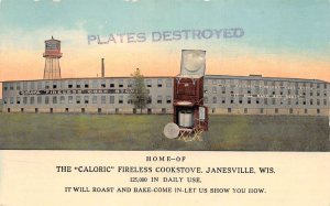 Janesville Wisconsin Caloric Fireless Cookstove Factory, Color Lithograph PC U61