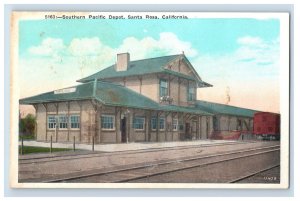 Vintage Southern Pacific Depot Santa Rosa California. Postcard P167E