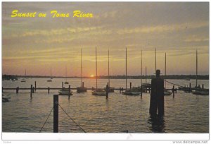 Sunset On Toms River, The Sailing Fleet At Admiral Farragut Academy, Pine Bea...