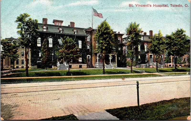 Postcard OH Toledo St. Vincent's Hospital 1907