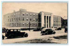 1947 City Hall Building Cars Street View Torrington Connecticut CT Postcard 