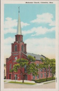 Postcard Methodist Church Columbus MS