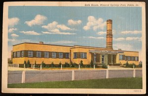 Vintage Postcard 1938 Bath House, Mineral springs Pool, Pekin, Illinois (IL)