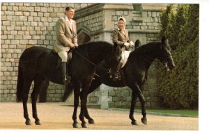 President Reagan, Queen Elizabeth II Rding Horses near Windsor Castle