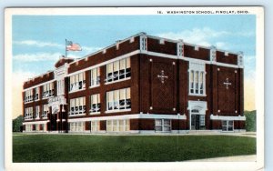 FINDLAY, Ohio OH ~ WASHINGTON SCHOOL 1918  Hancock County Postcard