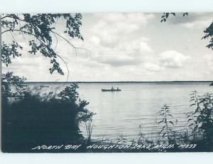 Pre-1950 rppc NORTH BAY OF HOUGHTON LAKE Roscommon Michigan MI HM3703