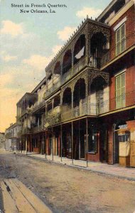 French Quarter Street Scene New Orleans Louisiana 1912 postcard
