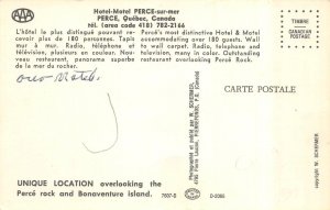 Perce, Quebec Canada   PERCE HOTEL & RESTAURANT  Roadside  Vintage Postcard
