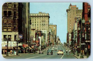 Rochester New York NY Postcard Main Street Looking East Retail Area 1999 Cars