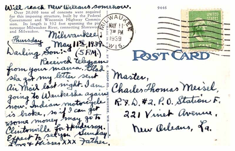 Postcard BRIDGE SCENE Milwaukee Wisconsin WI AP5795