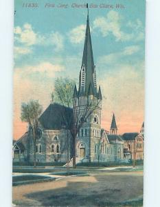 Divided-Back CHURCH SCENE Eau Claire Wisconsin WI A9671