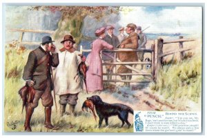 c1910's From Punch Behind The Scenes Hunting Oilette Tuck's Antique Postcard