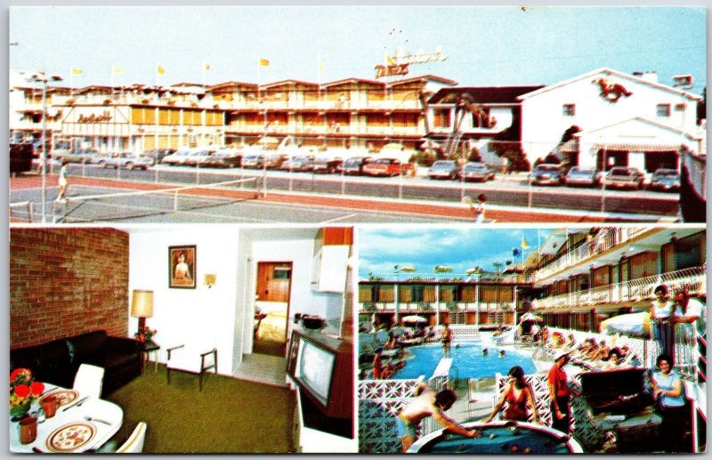 Hialeah Resort Motel Wildwood Crest New Jersey NJ Deluxe Rooms & Pool Postcard