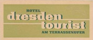 GERMANY DRESDEN HOTEL TOURIST VINTAGE LUGGAGE LABEL