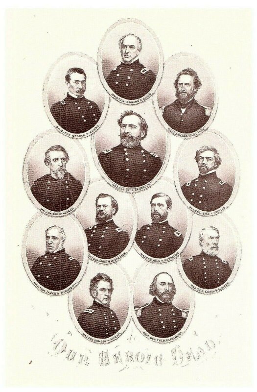 Lot of 12 Civil War Postcard Union Generals Navy Blue Lincoln & More Rare-