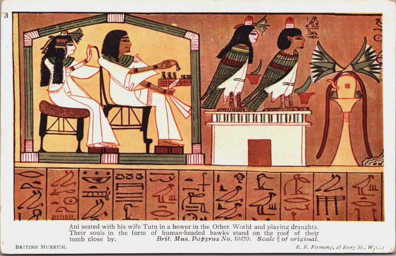 Egypt Ani Seated With His Wife Tutu in a Bower of the Other World Postcard C084