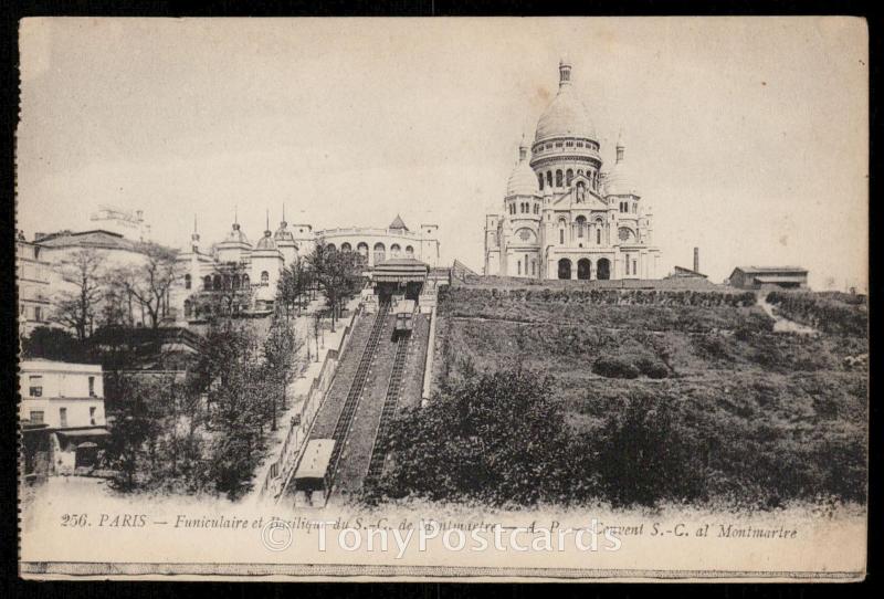 Paris - Funiculaire et Basilique du S.-C. de Montmartre