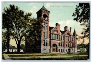 c1910 Exterior View High School Oskaloosa Building Iowa Antique Vintage Postcard 