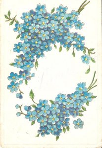 Flowers  Garlands. Papitu Old vintage German Greetings, embossed postcard