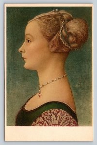 Portrait of an Unknown Woman at Milan Poldi-Pezzoli Museum Vintage Postcard 1260