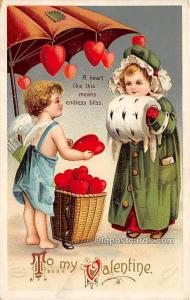 Valentines, Ellen H Clapsaddle, Series 1231 Unused crease left top corner