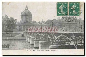 Old Postcard Paris Pont arts institute