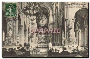 Old Postcard Sainte Anne d & # 39Auray Interior of the Basilica Choir and Org...