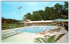 ELLICOTT CITY, Maryland MD ~ Roadside FOREST MOTEL Pool 1950s-60s Postcard