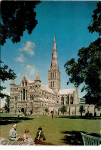 Salisbury Cathedral, West Front, Spire, Antony Miles Ltd., Salisbury postcard