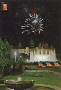 Spain Postcard - Barcelona - Fountains and National Palace of Montjuich RR7665