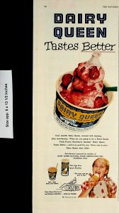 1953 Dairy Queen Icecream Parlour Vintage Print Ad 4360