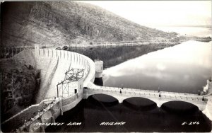 RPPC Aerial View Theodore Roosevelt Dam, AZ Vintage Postcard H77