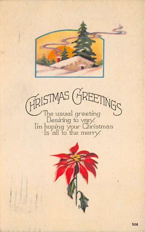 Christmas 1923 light postal marking on front