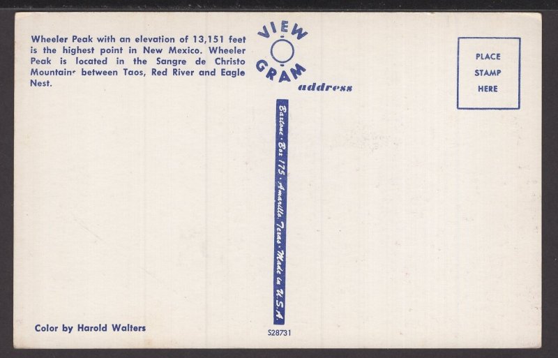 New Mexico Wheeler Peak elevation 13,151 feet Sangre de Christo Mountain Chrome