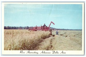 c1960's Rice Harvesting Scene Arkansas Delta Area Arkansas AR Unposted Postcard