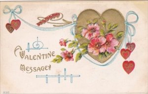 Valentine's Day Gold Heart With Beautiful Flowers 1913