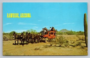 Stagecoach In Rawhide Arizona Vintage Unposted Postcard