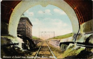 Port Huron MI Entrance of Tunnel from Interior Railway FM Kirby Postcard G58