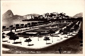 Brazil Rio De Janeiro Praca Paris RPPC Postcard Vintage JF2