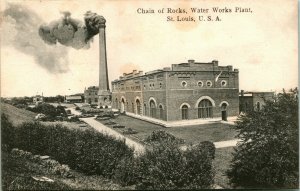 Vtg Postcard 1910 St. Louis MO Missouri Chain of Rocks Water Works Plant