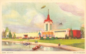 Chicago World's Fair Hall of Religion, Blimp, #123 Donnelley Deeptone Postcard