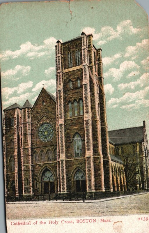 Vintage Postcard Cathedral Of The Holy Cross Boston Massachusetts A.C. Bosselman