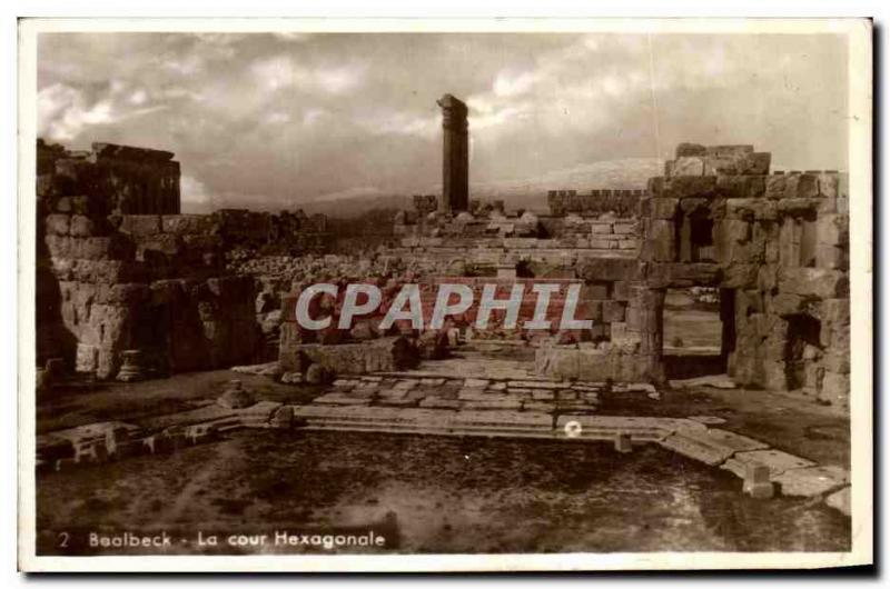 Old Postcard The Hexagon Baalbeck Lebanon Court